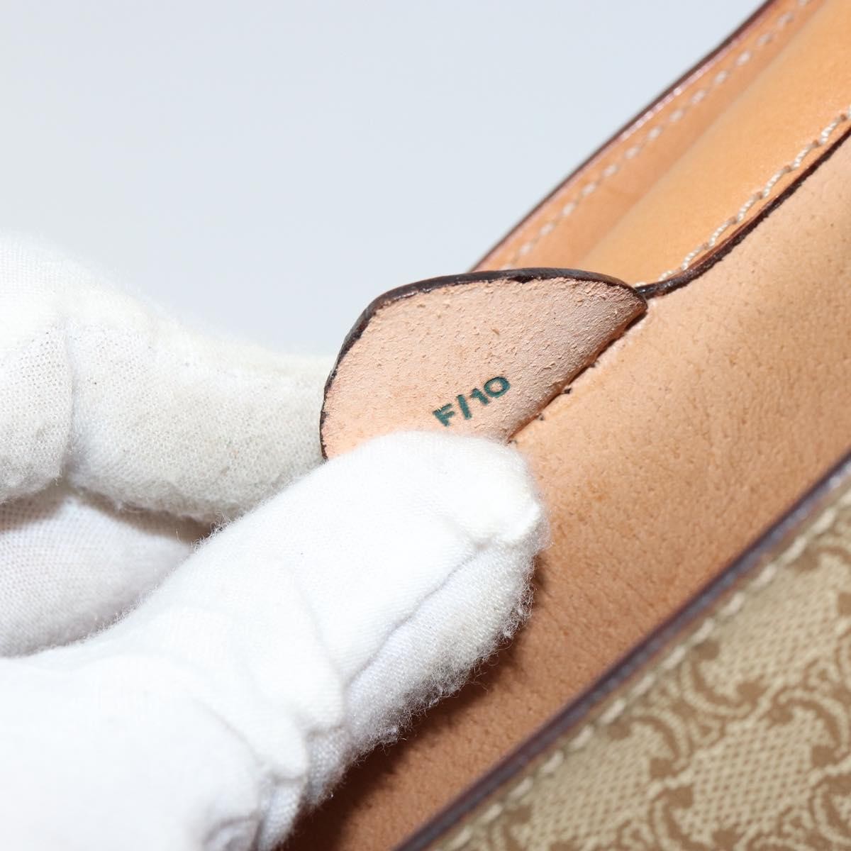 Celine Vintage Macadam Shoulder Bag Canvas, BEIGE, CANVAS, Shoulder bag