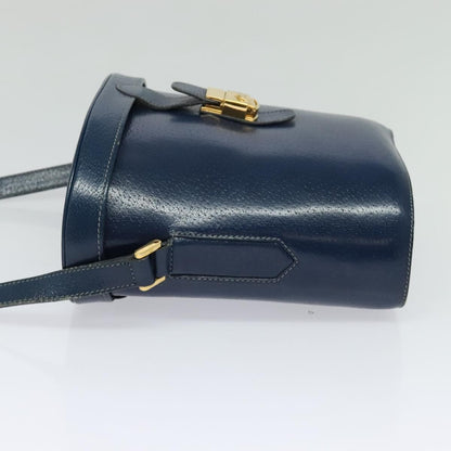 Gucci Vintage Shoulder Bag Leather, BLUE, LEATHER, Shoulder bag
