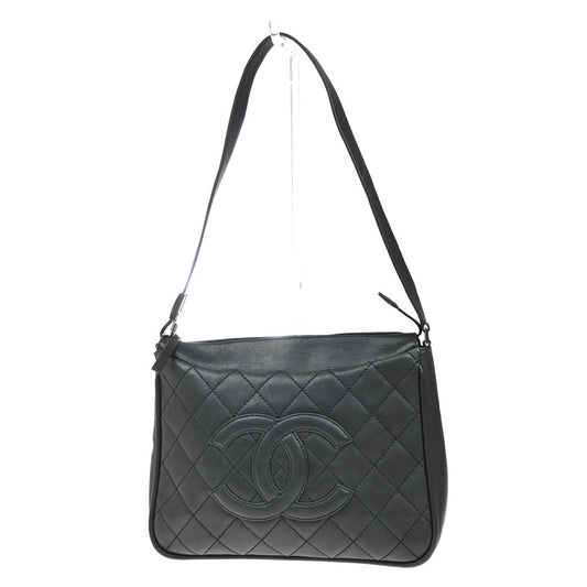 Chanel Vintage Timeless CC Adjustable Shoulder Bag Quilted Caviar, BLACK, LEATHER, Shoulder bag