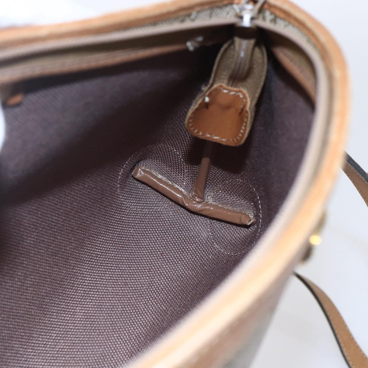 Christian Dior Vintage Honeycomb Shoulder Bag Canvas and Leather, BEIGE, CANVAS, Shoulder bag