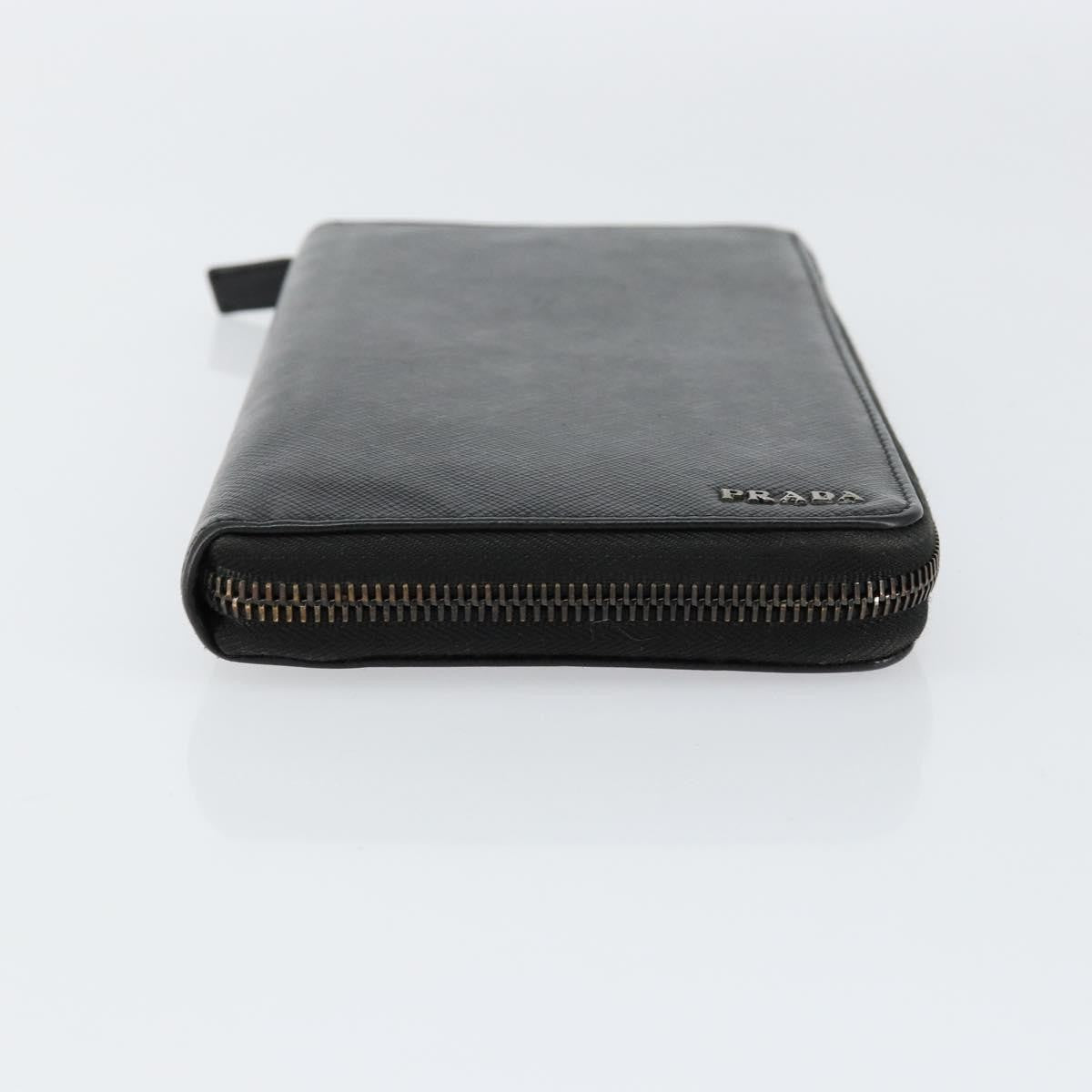 Prada Saffiano Wallet Leather, BLACK, LEATHER, Wallets