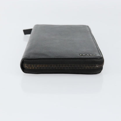 Prada Saffiano Wallet Leather, BLACK, LEATHER, Wallets