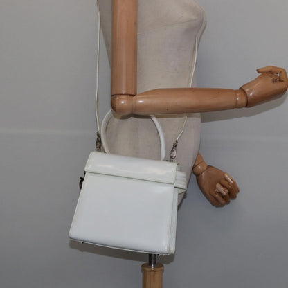 Salvatore Ferragamo Gancini handbag Patent leather, WHITE, PATENT_LEATHER, Handbag