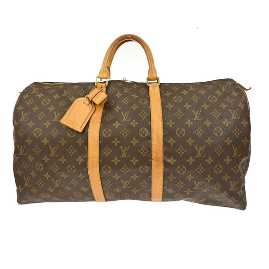 Louis Vuitton Keepall Bag Monogram Canvas, BROWN, CANVAS, Travel bag
