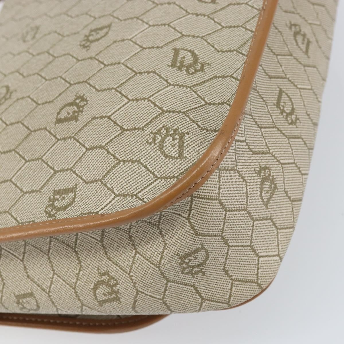 Christian Dior Vintage Honeycomb Shoulder Bag Canvas, Beige, PVC + Canvas, Shoulder Bag