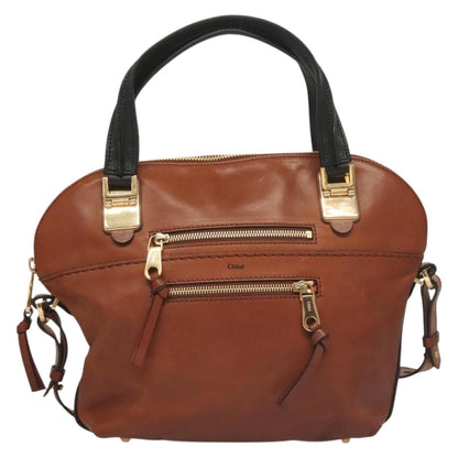 Chloe Angie Tote Leather, BROWN, LEATHER, Tote bag