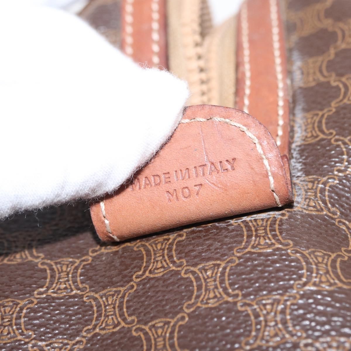 Celine Vintage Macadam Boston bag Canvas, BROWN, CANVAS, Travel bag