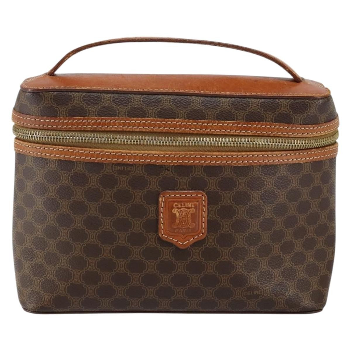 Celine Macadam Vanity Bag Canvas, BROWN, CANVAS, Travel bag