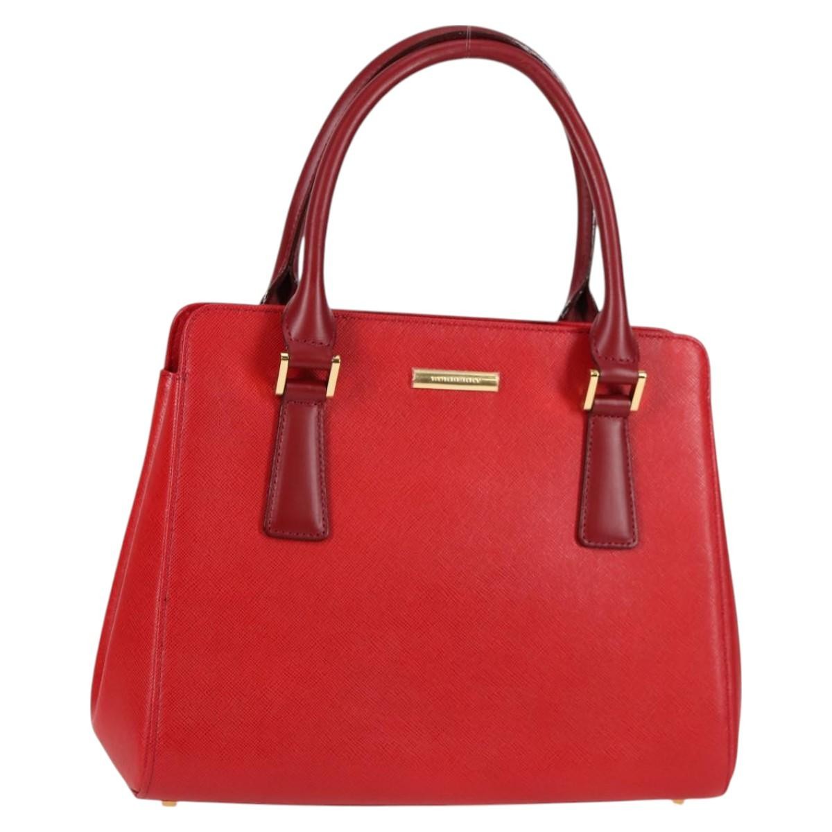 Burberry Vintage Handbag Leather, RED, LEATHER, Handbag