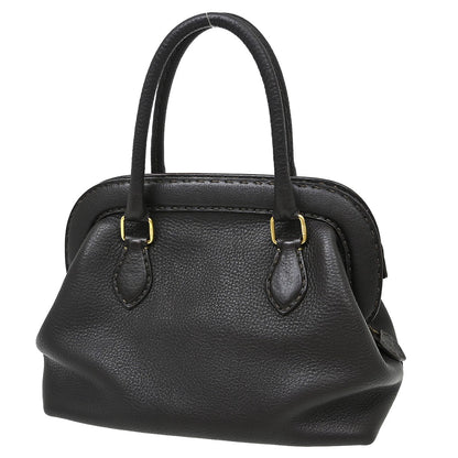 Fendi Selleria Frame Doctor Bag Leather, Brown, Leather, Handbag