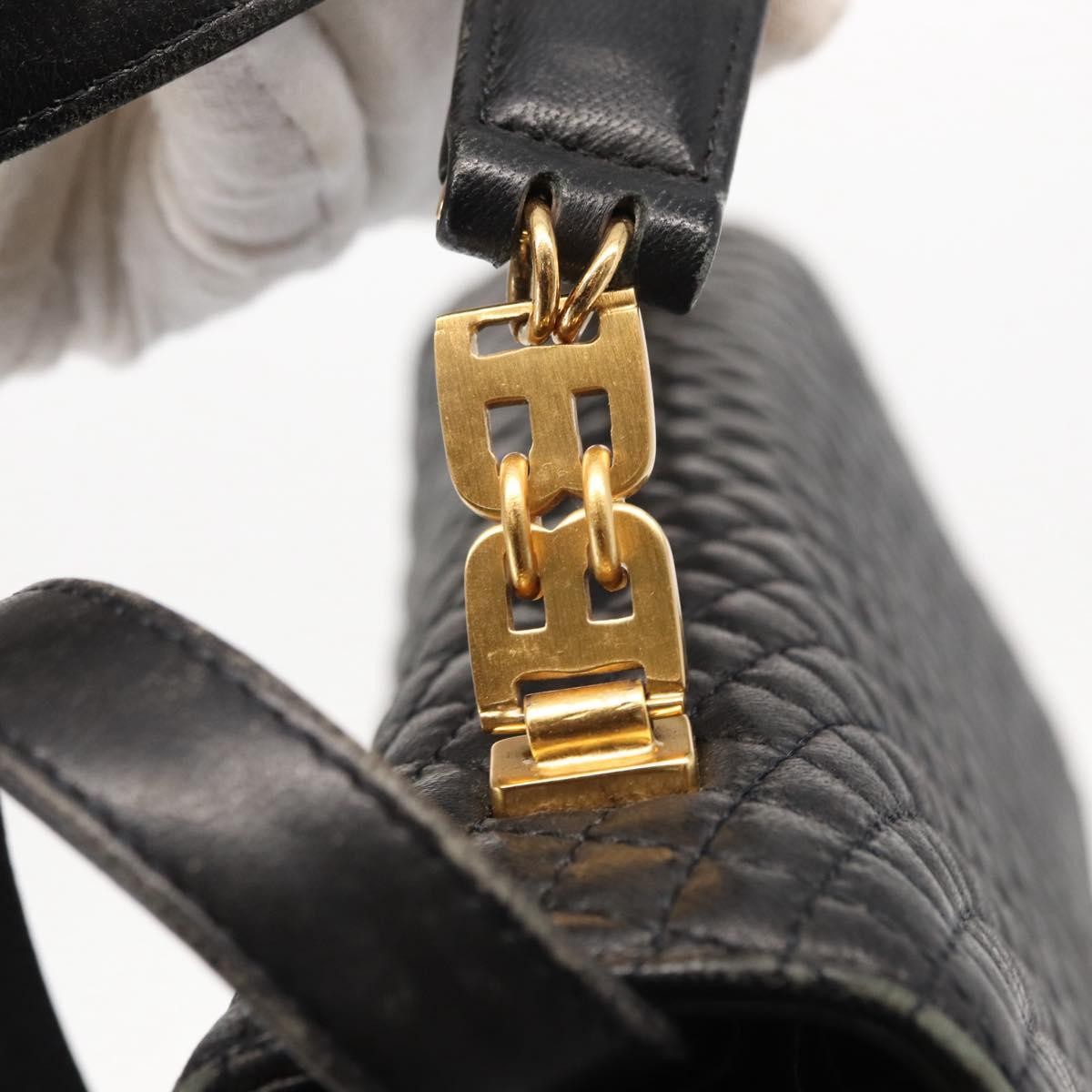 Bally Vintage Handbag Quilted Leather, BLACK, LEATHER, Handbag