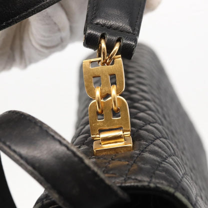 Bally Vintage Handbag Quilted Leather, BLACK, LEATHER, Handbag