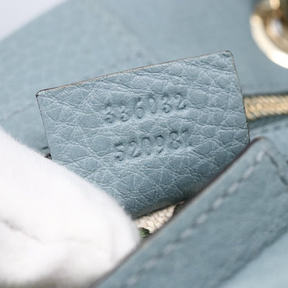 Gucci Bamboo Shopper Tote Leather, BLUE, LEATHER, Handbag