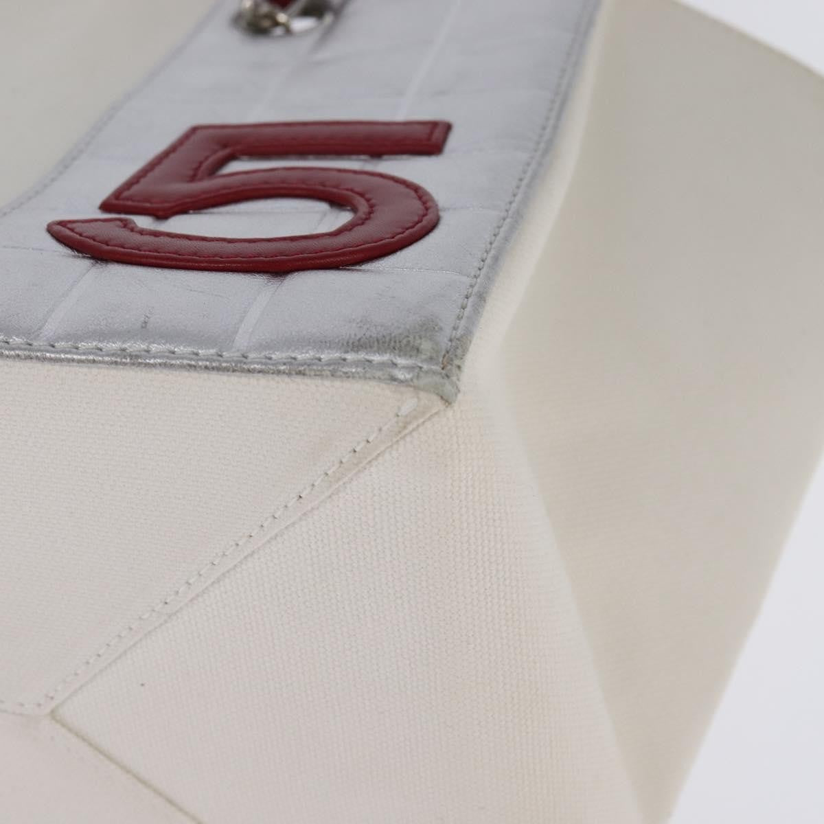 Chanel No.5 Tote Canvas and Leather, WHITE, CANVAS, Tote bag