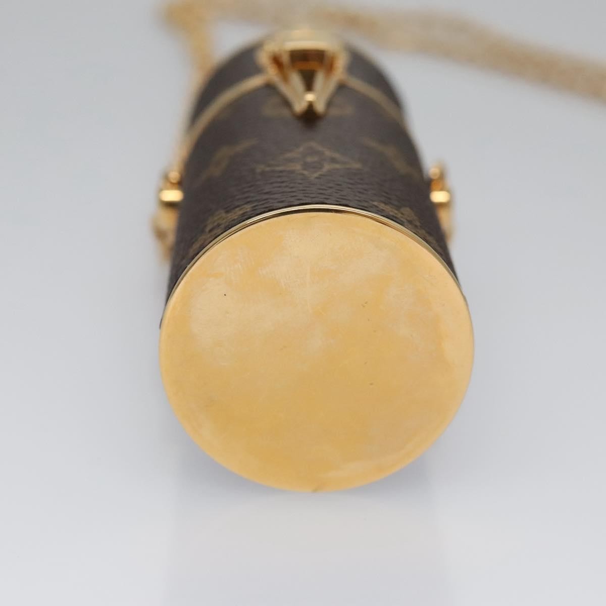 Louis Vuitton Lipstick Case on Chain Monogram Canvas, BROWN, CANVAS, Clutche & pouche