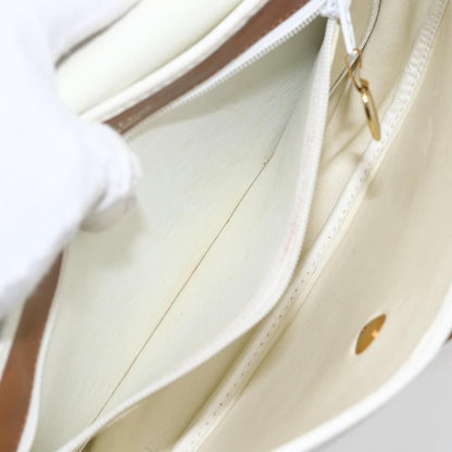 Christian Dior Vintage Shoulder Bag Leather, WHITE, LEATHER, Shoulder bag