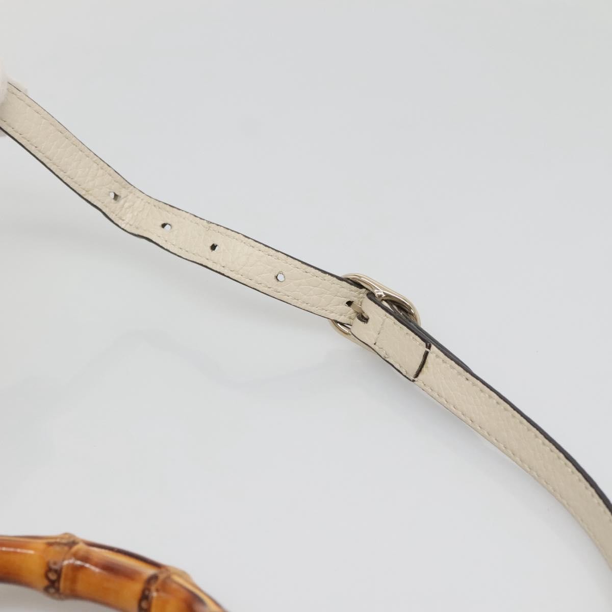 Gucci Bamboo shopper bag Leather, WHITE, LEATHER, Handbag