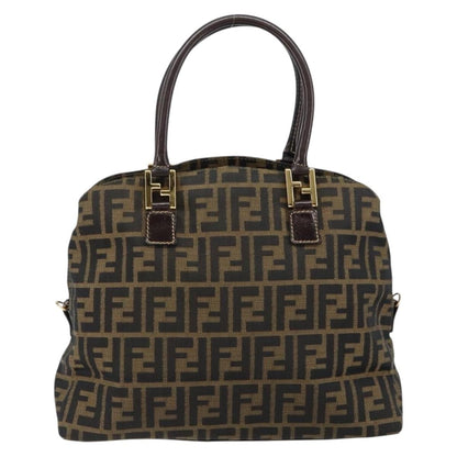 Fendi Vintage Convertible Satchel Zucca Canvas, BROWN, CANVAS, Handbag