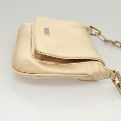 Gucci Chain Flap Shoulder Bag Satin, BEIGE, GOLD, Shoulder bag
