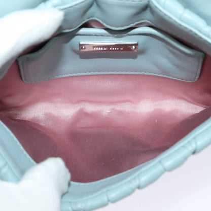 Miu Miu Madras Chain Clutch Matelasse Leather with Glitter, BLUE, LEATHER, Shoulder bag