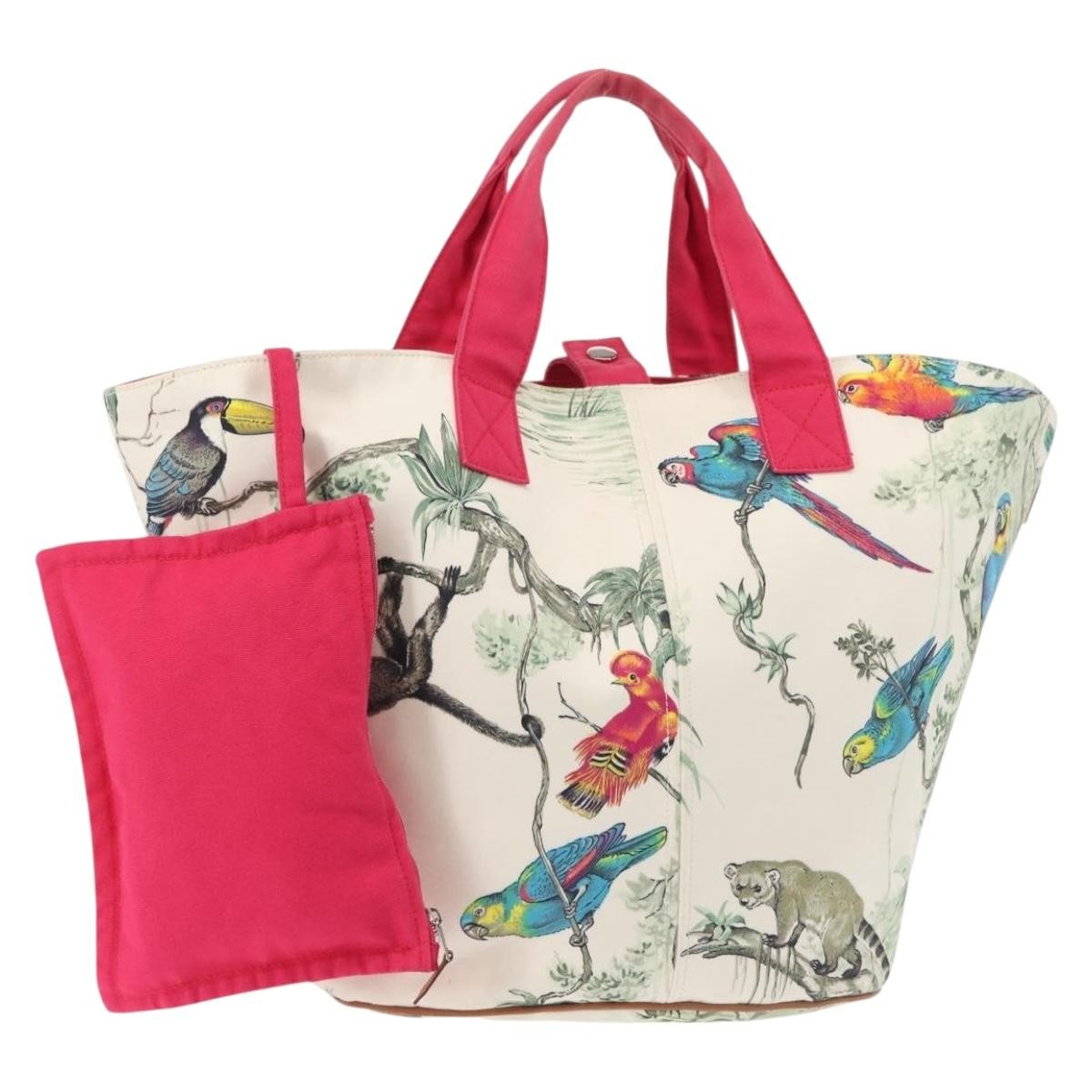 Hermes Panier De Plage Handbag Printed Canvas, MULTICOLOUR, CANVAS, Tote bag