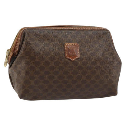 Celine Macadam Pochette Canvas and Leather, BROWN, CANVAS, Clutche & pouche