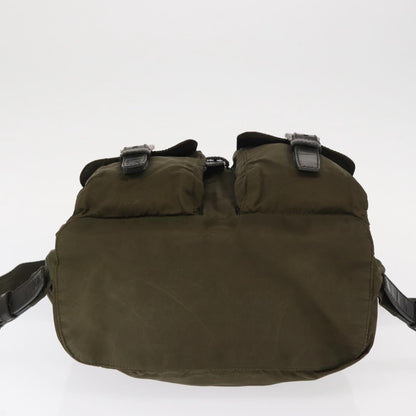 Prada Double Front Pocket Backpack Tessuto, KHAKI, NYLON, Backpack