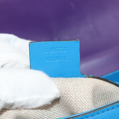 Gucci Lady Web Shoulder Bag Leather, BLUE, LEATHER, Shoulder bag