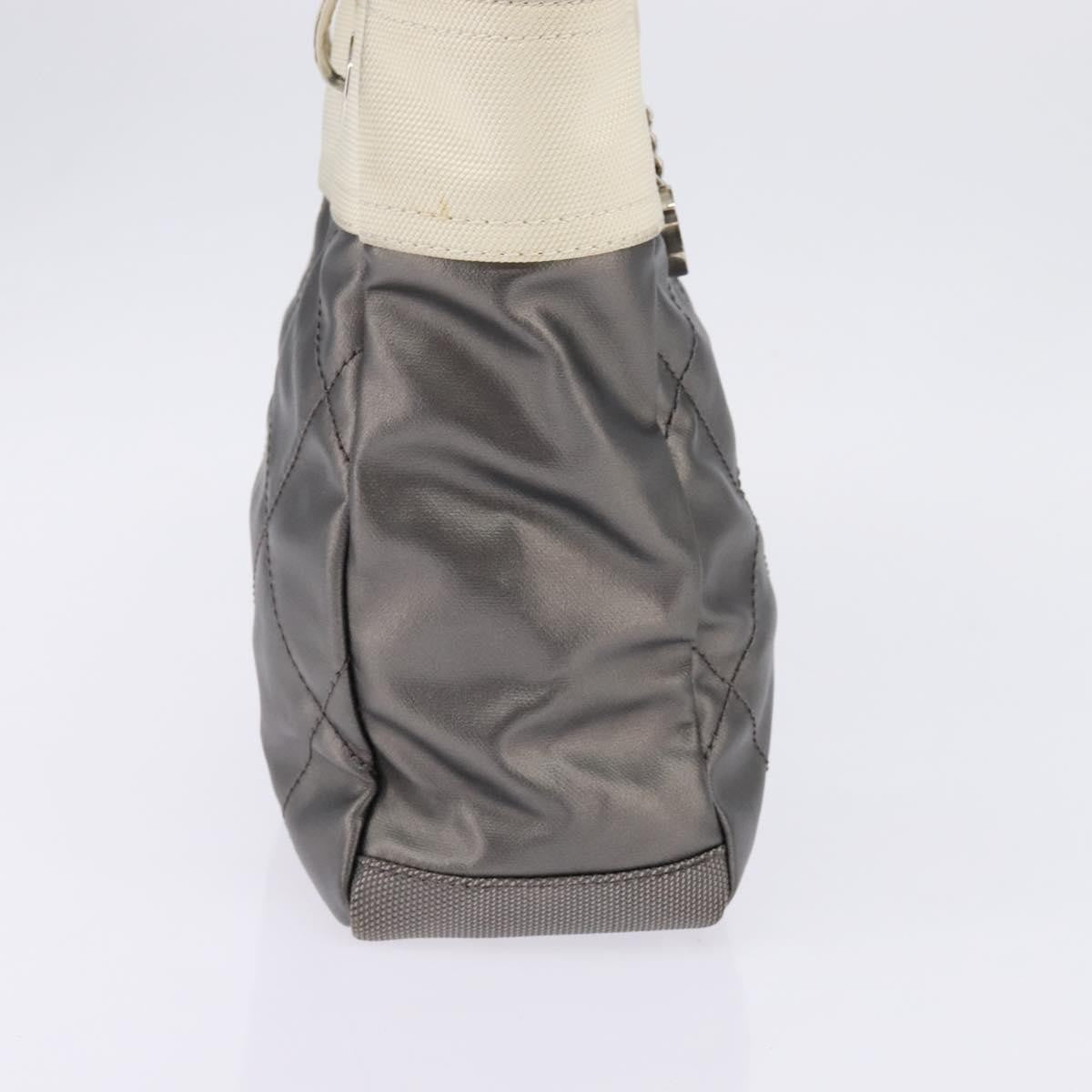Chanel Biarritz Tote Quilted Coated Canvas, SILVER, CANVAS, Tote bag