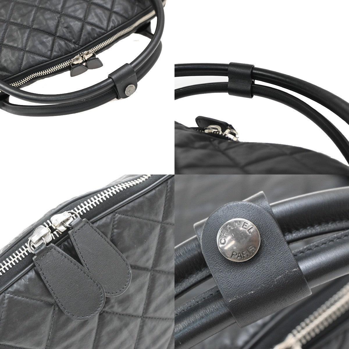 Chanel Horizontal Sport Weekender Bag Quilted Coated Canvas, BLACK, NYLON, Travel bag