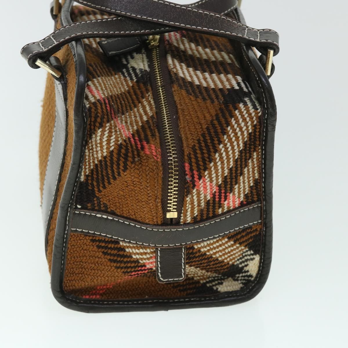 Burberry Blue Label Handbag Wool, BROWN, WOOL, Handbag