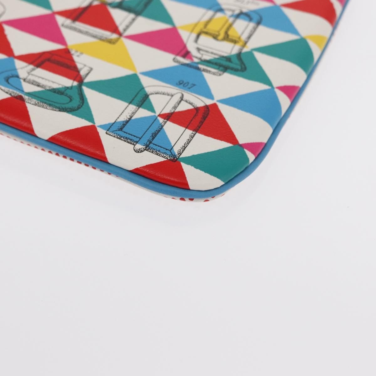 Hermes Carre Pocket Pouch Printed Swift, MULTICOLOUR, LEATHER, Clutche & pouche