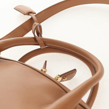 Salvatore Ferragamo Vintage Fiamma Satchel Canvas and Leather, BEIGE, CANVAS, Handbag