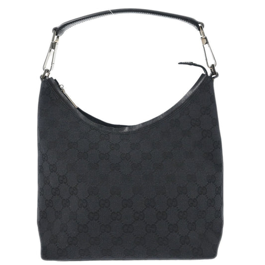 Gucci Vintage Clasp Handle Hobo GG Canvas, Black, Canvas, Shoulder Bag