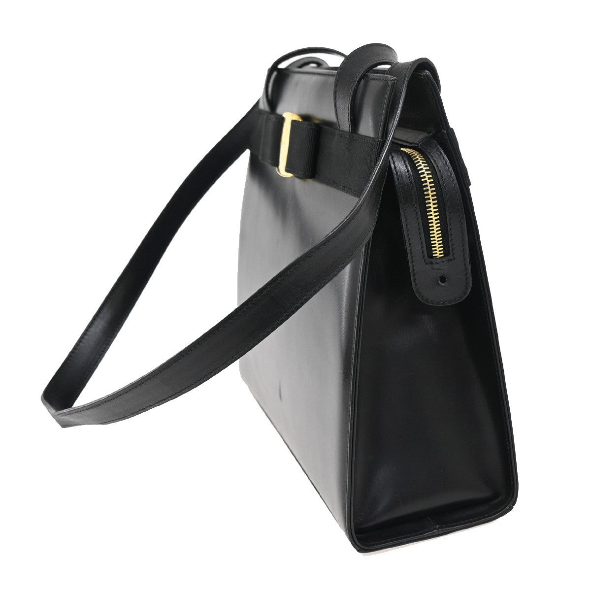 Salvatore Ferragamo Convertible Vara Bow Tote Leather, BLACK, LEATHER, Handbag