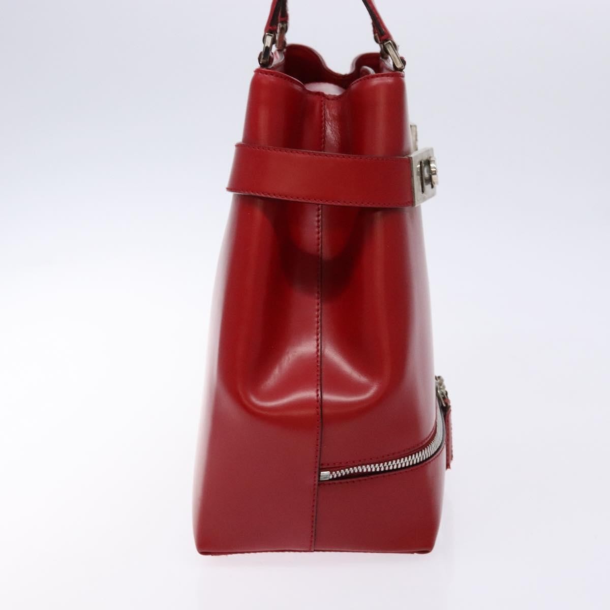 Salvatore Ferragamo Gancini handbag Leather, RED, LEATHER, Handbag