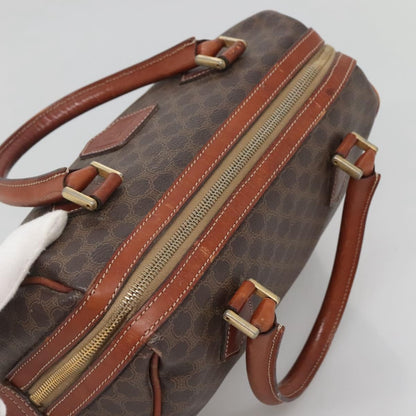 Celine Macadam Handbag Macadam with leather, BROWN, CANVAS, Handbag