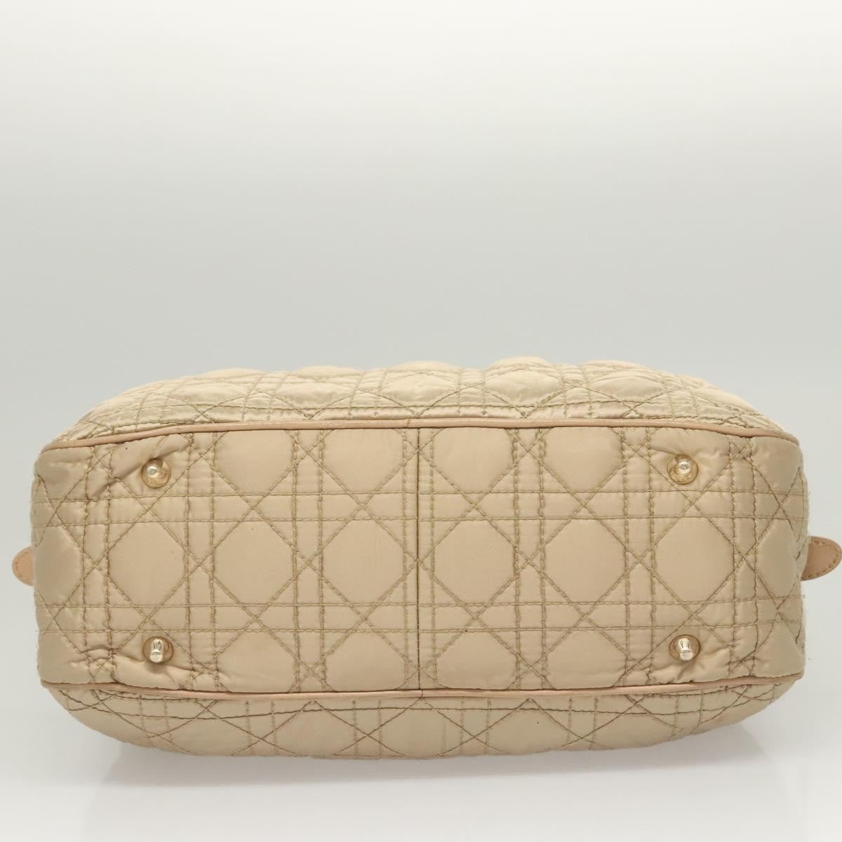 Christian Dior Charming Tote Cannage Quilt Nylon, BEIGE, NYLON, Tote bag