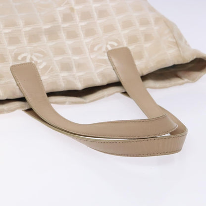 Chanel Travel Line Tote Nylon, BEIGE, NYLON, Travel bag