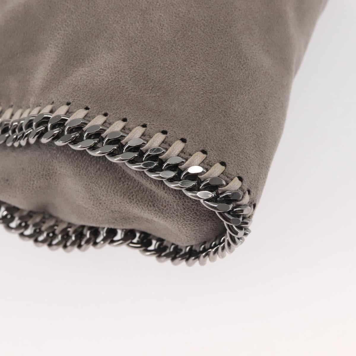 Stella McCartney Falabella Fold Over Crossbody Bag Suede, Gray, Synthetic, Shoulder Bag