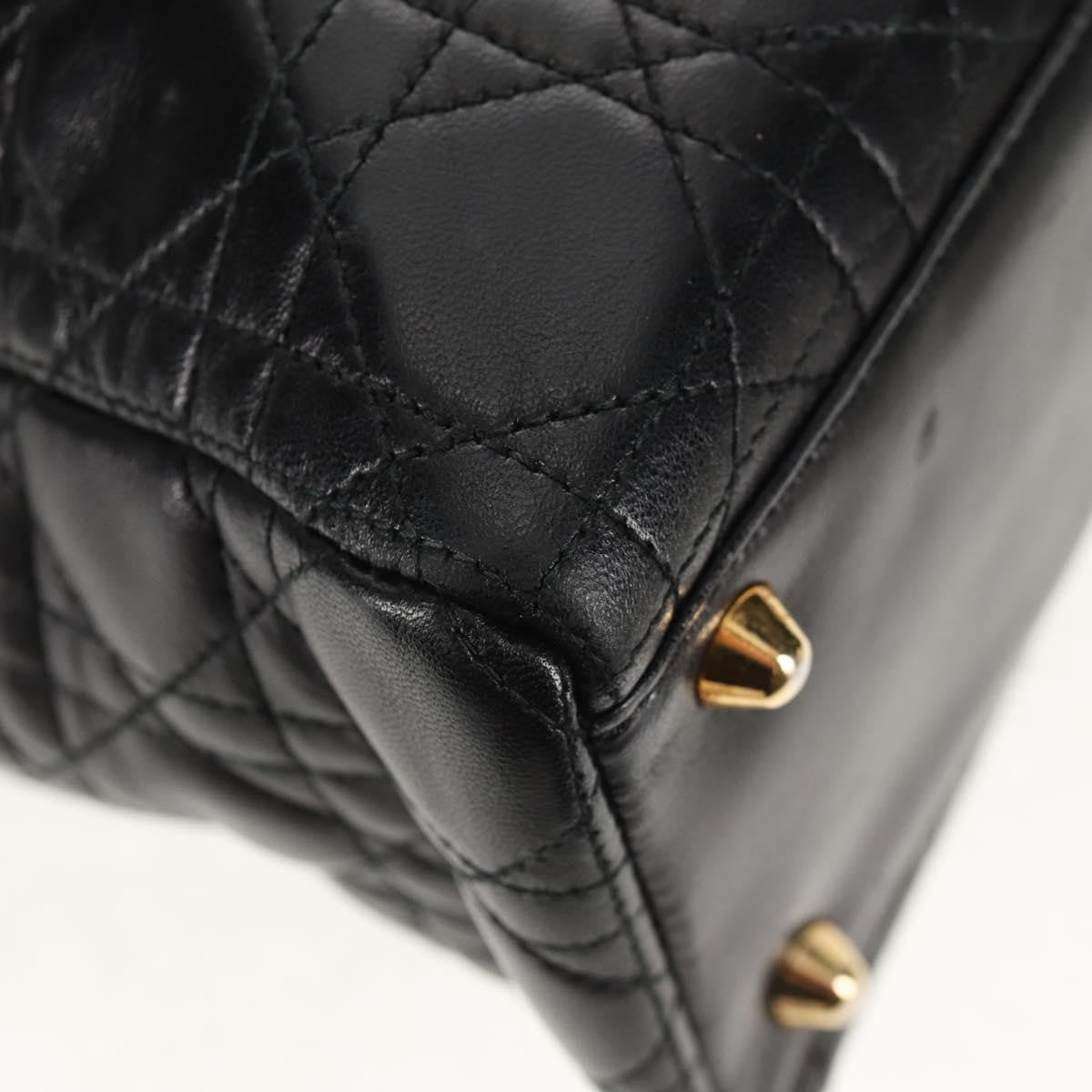 Christian Dior Vintage Lady Dior Bag Cannage Quilt Lambskin, BLACK, LEATHER, Handbag