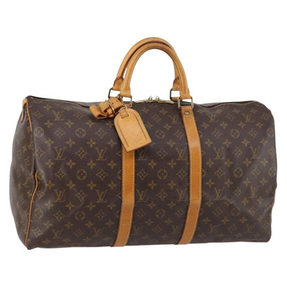Louis Vuitton Keepall Bag Monogram Canvas, BROWN, CANVAS, Travel bag