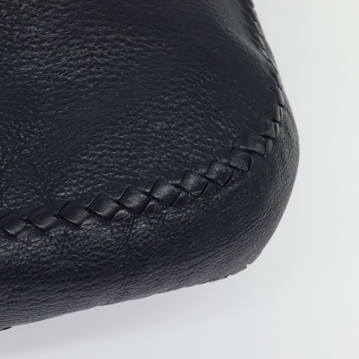 Bottega Veneta Open Hobo Cervo with Intrecciato Detail, NAVY, LEATHER, Shoulder bag