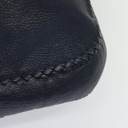 Bottega Veneta Open Hobo Cervo with Intrecciato Detail, NAVY, LEATHER, Shoulder bag