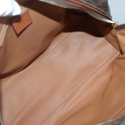 Celine Macadam Handbag Macadam with leather, BROWN, CANVAS, Handbag