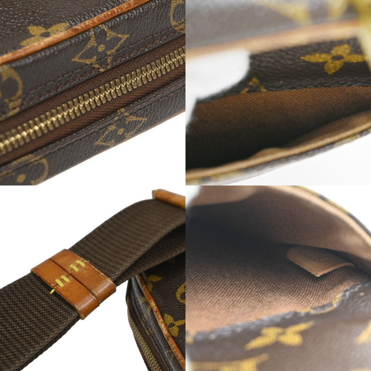 Louis Vuitton Pochette Gange Monogram Canvas, BROWN, CANVAS, Clutche & pouche