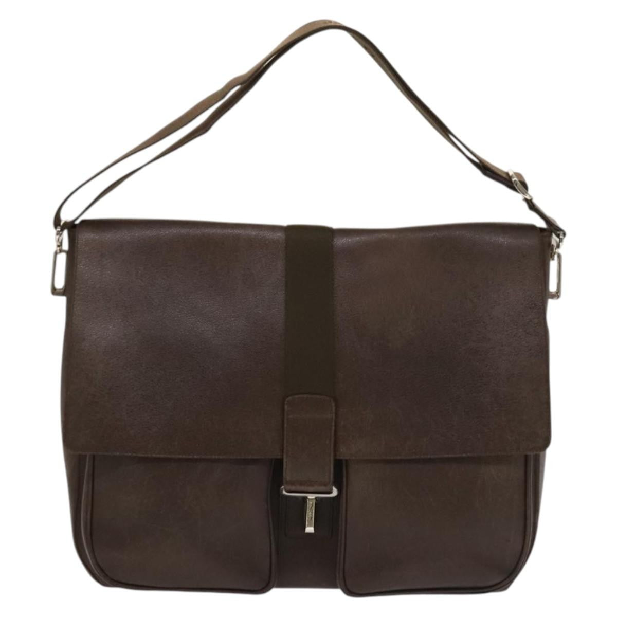 Bvlgari Flap shoulder Bag Leather, Brown, Leather, Shoulder Bag