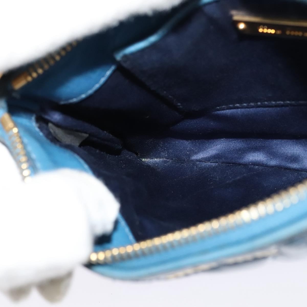 Miu Miu Zip Wristlet Pouch Matelasse Leather, BLUE, LEATHER, Clutche & pouche