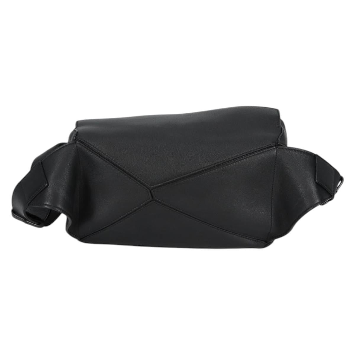 Loewe Puzzle Bumbag Leather, BLACK, LEATHER, Travel bag