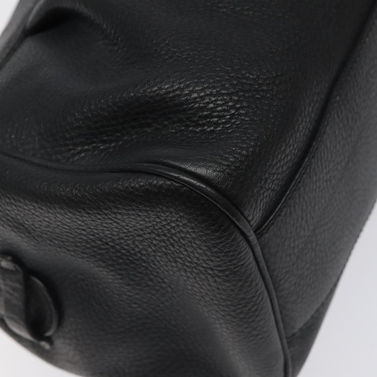 Salvatore Ferragamo Gancini handbag Leather, BLACK, LEATHER, Handbag